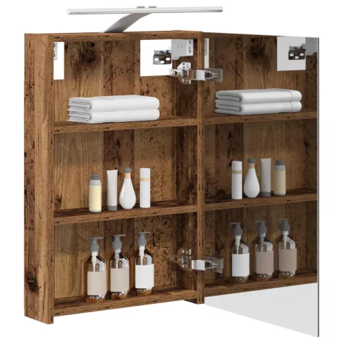  Fürdőszobai tükörszekrény Öreg fa 40 x 10,5 x 60,5 cm Faanyag