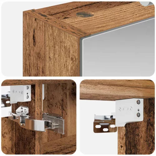  Fürdőszobai tükörszekrény Öreg fa 40 x 10,5 x 60,5 cm Faanyag