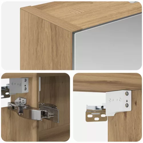  Fürdőszobai tükörszekrény Művészi tölgy 40 x 10,5 x 60,5 cm