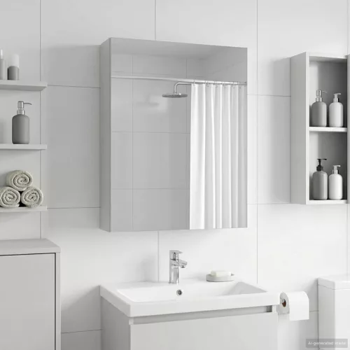  Fürdőszobai tükörszekrény Fehér 50 x 14,5 x 70 cm Faanyag