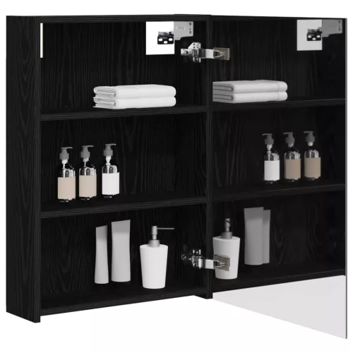  Fürdőszobai tükörszekrény Fekete tölgy 50 x 14,5 x 70 cm