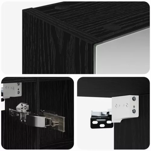  Fürdőszobai tükörszekrény Fekete tölgy 50 x 14,5 x 70 cm