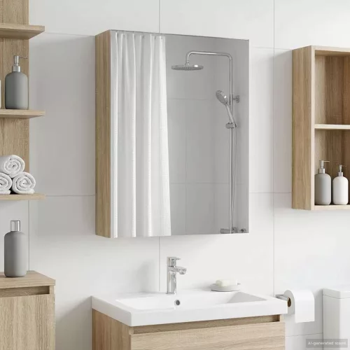  Fürdőszobai tükörszekrény Sonoma tölgy 50 x 14,5 x 70 cm