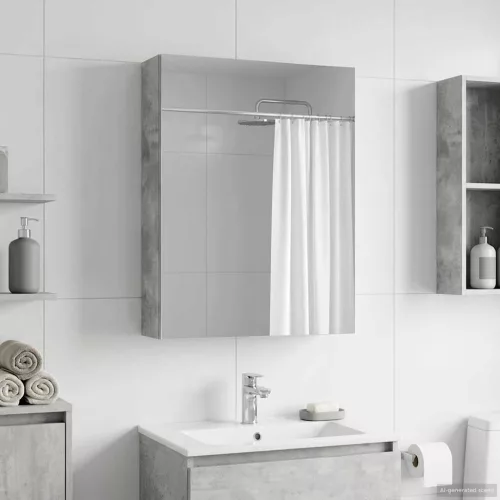  Fürdőszobai tükörszekrény Beton Szürke 50 x 14,5 x 70 cm