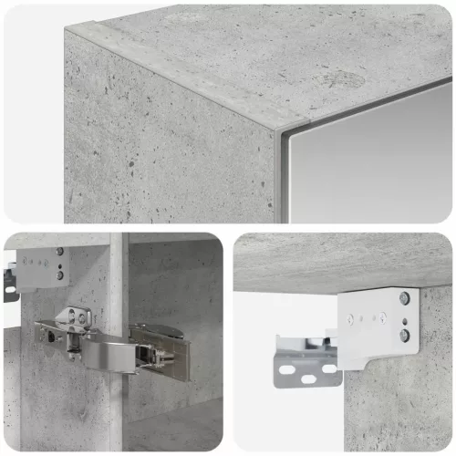  Fürdőszobai tükörszekrény Beton Szürke 50 x 14,5 x 70 cm
