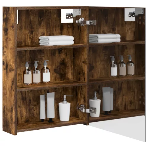  Fürdőszobai tükörszekrény Füstölt tölgy 50 x 14,5 x 70 cm