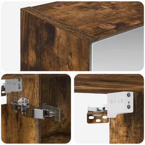  Fürdőszobai tükörszekrény Füstölt tölgy 50 x 14,5 x 70 cm