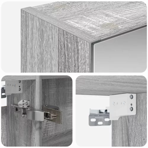  Fürdőszobai tükörszekrény Szürke Sonoma 50 x 14,5 x 70 cm