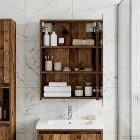    Fürdőszobai tükörszekrény Öreg fa 50 x 14,5 x 70 cm Faanyag