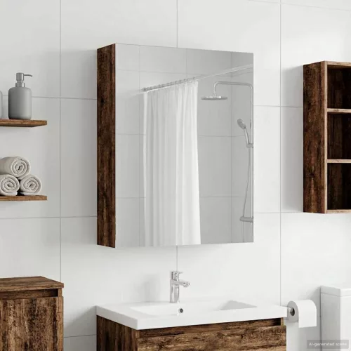  Fürdőszobai tükörszekrény Öreg fa 50 x 14,5 x 70 cm Faanyag