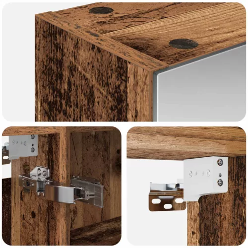  Fürdőszobai tükörszekrény Öreg fa 50 x 14,5 x 70 cm Faanyag