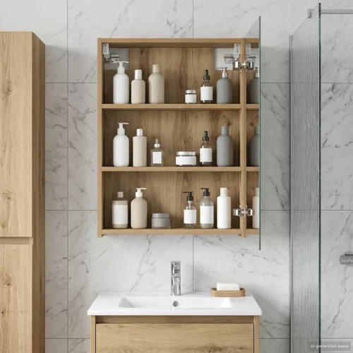  Fürdőszobai tükörszekrény Művészi tölgy 50 x 14,5 x 70 cm