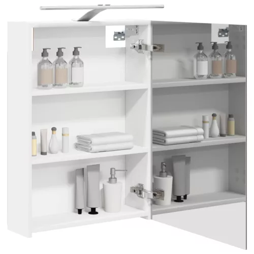  Fürdőszobai tükörszekrény Fehér 50 x 14,5 x 70 cm Faanyag