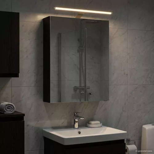  Fürdőszobai tükörszekrény Fekete tölgy 50 x 14,5 x 70 cm