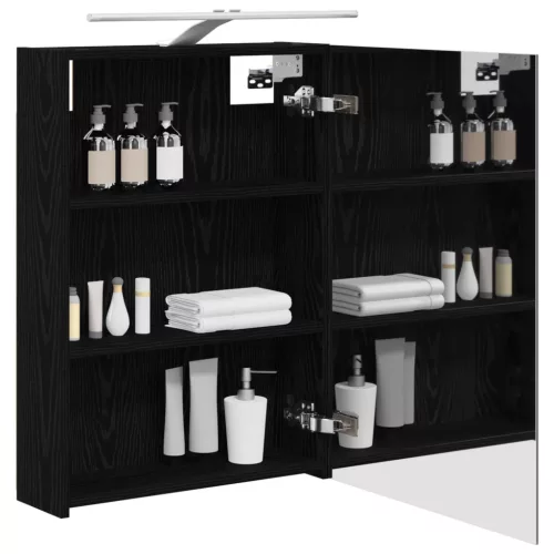  Fürdőszobai tükörszekrény Fekete tölgy 50 x 14,5 x 70 cm