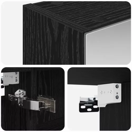  Fürdőszobai tükörszekrény Fekete tölgy 50 x 14,5 x 70 cm