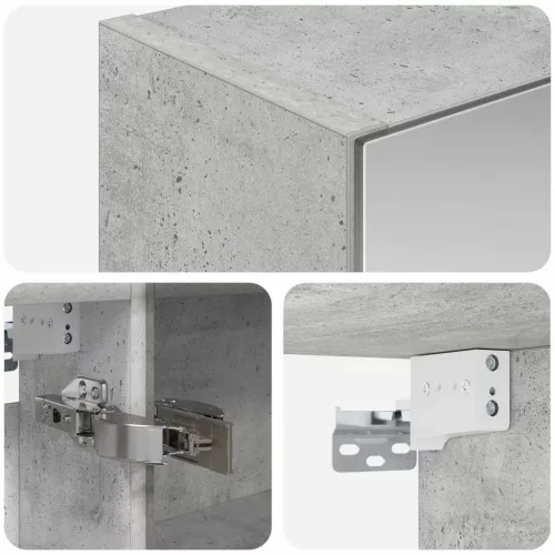  Fürdőszobai tükörszekrény Beton Szürke 50 x 14,5 x 70 cm