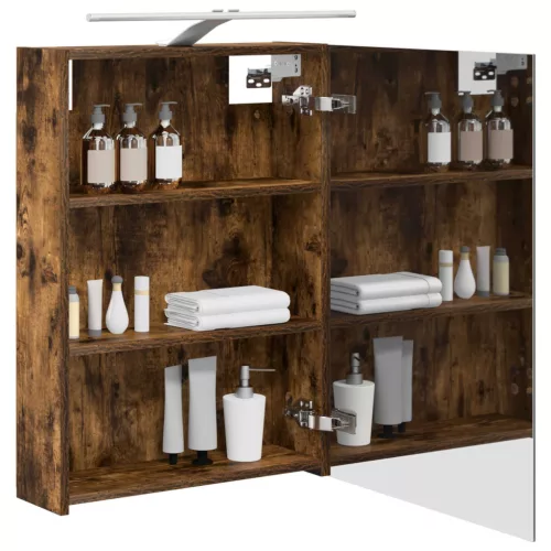  Fürdőszobai tükörszekrény Füstölt tölgy 50 x 14,5 x 70 cm