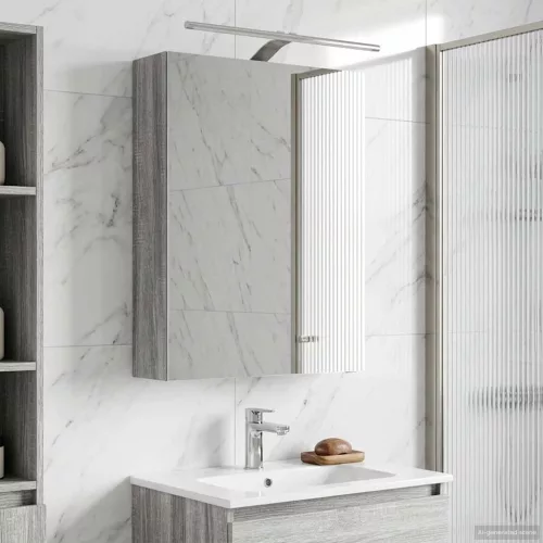  Fürdőszobai tükörszekrény Szürke Sonoma 50 x 14,5 x 70 cm