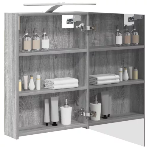  Fürdőszobai tükörszekrény Szürke Sonoma 50 x 14,5 x 70 cm