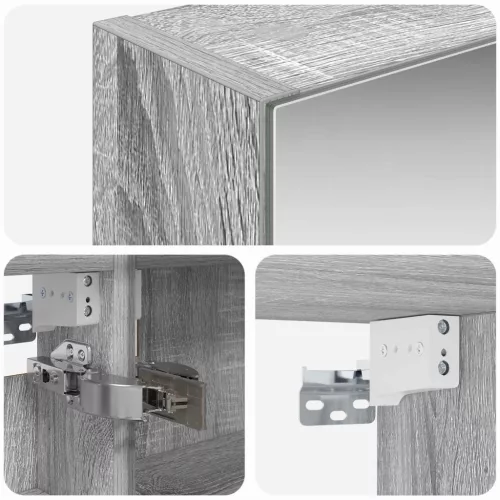  Fürdőszobai tükörszekrény Szürke Sonoma 50 x 14,5 x 70 cm