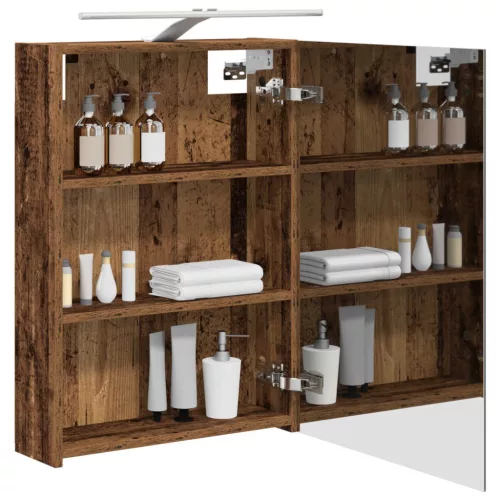  Fürdőszobai tükörszekrény Öreg fa 50 x 14,5 x 70 cm Faanyag