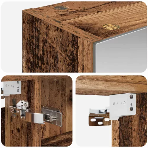  Fürdőszobai tükörszekrény Öreg fa 50 x 14,5 x 70 cm Faanyag