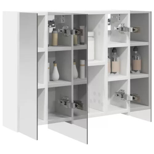  Fürdőszobai tükörszekrény Fehér 60 x 14,5 x 50 cm Faanyag