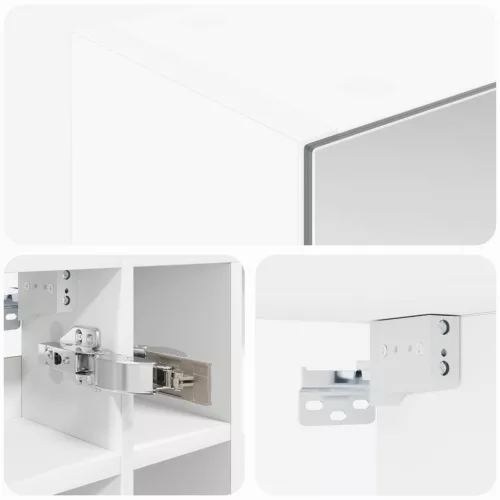  Fürdőszobai tükörszekrény Fehér 60 x 14,5 x 50 cm Faanyag