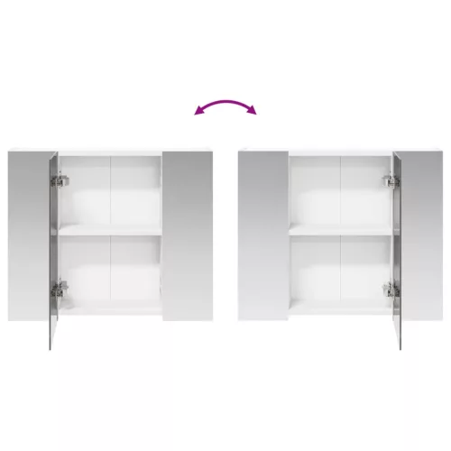  Fürdőszobai tükörszekrény Fehér 60 x 14,5 x 50 cm Faanyag