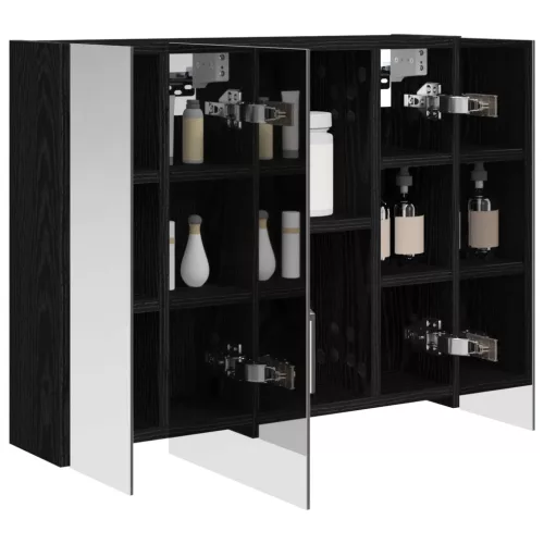  Fürdőszobai tükörszekrény Fekete tölgy 60 x 14,5 x 50 cm