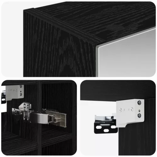  Fürdőszobai tükörszekrény Fekete tölgy 60 x 14,5 x 50 cm