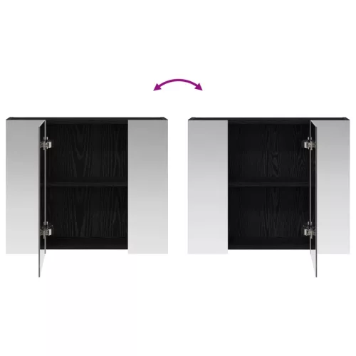  Fürdőszobai tükörszekrény Fekete tölgy 60 x 14,5 x 50 cm