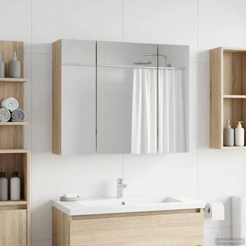  Fürdőszobai tükörszekrény Sonoma tölgy 60 x 14,5 x 50 cm