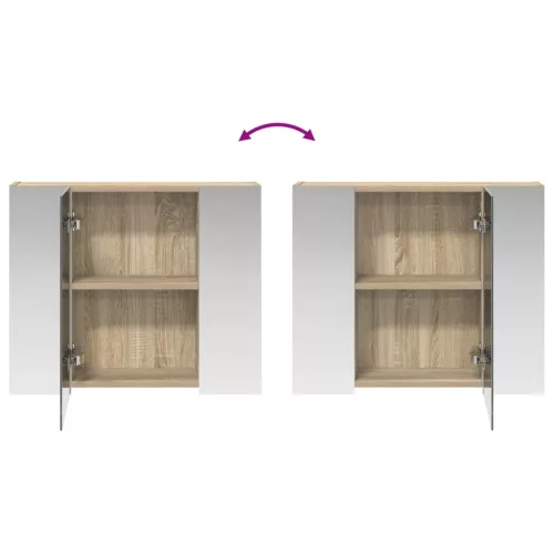  Fürdőszobai tükörszekrény Sonoma tölgy 60 x 14,5 x 50 cm