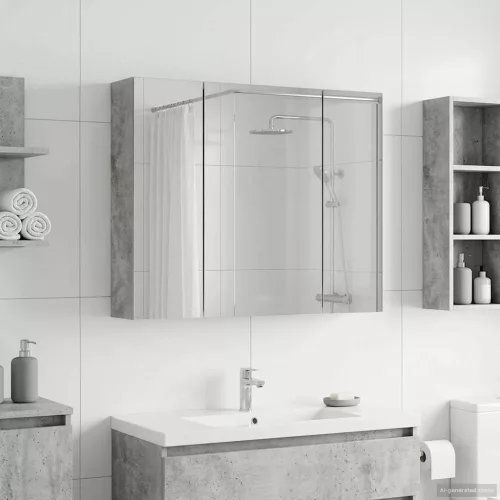  Fürdőszobai tükörszekrény Beton Szürke 60 x 14,5 x 50 cm