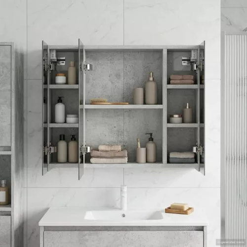  Fürdőszobai tükörszekrény Beton Szürke 60 x 14,5 x 50 cm