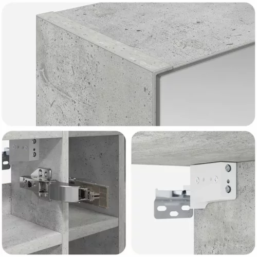  Fürdőszobai tükörszekrény Beton Szürke 60 x 14,5 x 50 cm