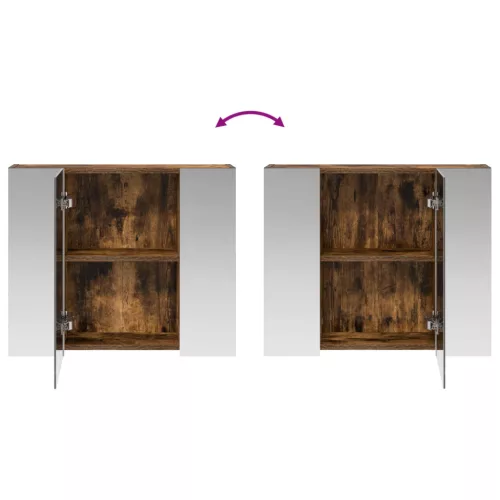  Fürdőszobai tükörszekrény Füstölt tölgy 60 x 14,5 x 50 cm