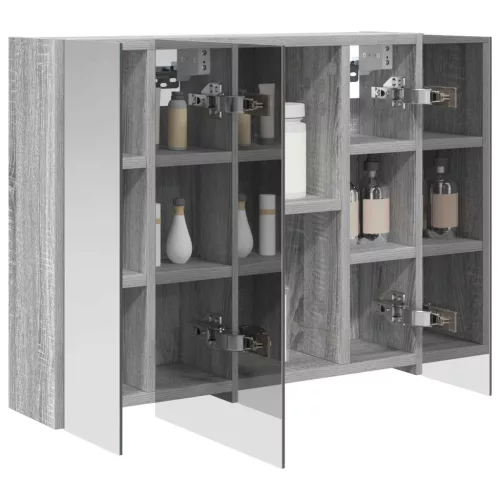  Fürdőszobai tükörszekrény Szürke Sonoma 60 x 14,5 x 50 cm