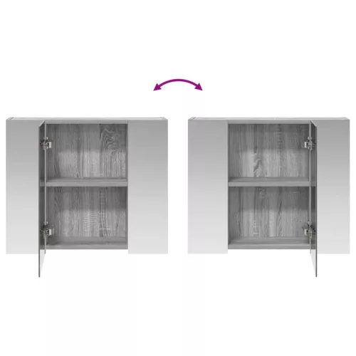  Fürdőszobai tükörszekrény Szürke Sonoma 60 x 14,5 x 50 cm