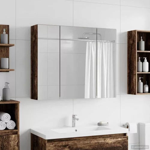  Fürdőszobai tükörszekrény Öreg fa 60 x 14,5 x 50 cm Faanyag