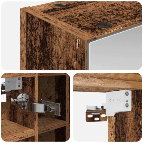  Fürdőszobai tükörszekrény Öreg fa 60 x 14,5 x 50 cm Faanyag