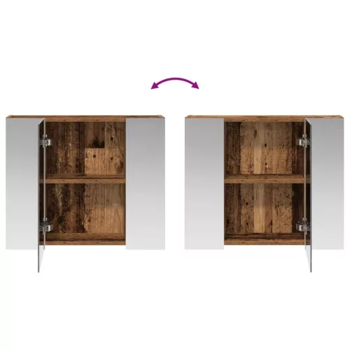  Fürdőszobai tükörszekrény Öreg fa 60 x 14,5 x 50 cm Faanyag