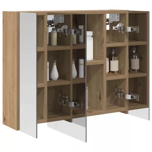  Fürdőszobai tükörszekrény Művészi tölgy 60 x 14,5 x 50 cm