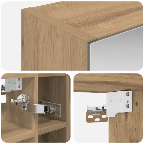  Fürdőszobai tükörszekrény Művészi tölgy 60 x 14,5 x 50 cm