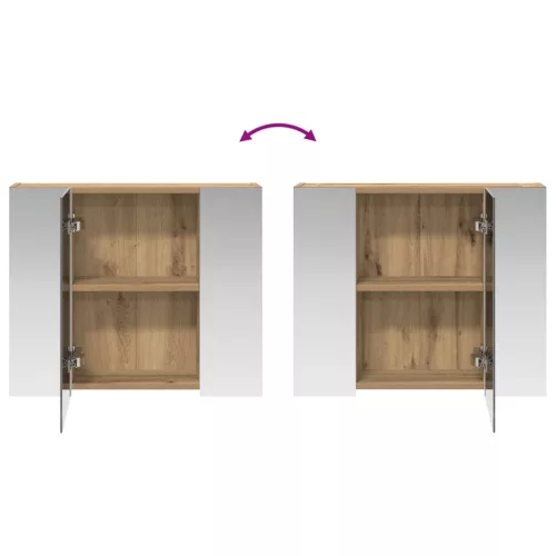  Fürdőszobai tükörszekrény Művészi tölgy 60 x 14,5 x 50 cm