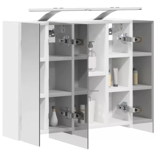  Fürdőszobai tükörszekrény Fehér 60 x 14,5 x 50 cm Faanyag