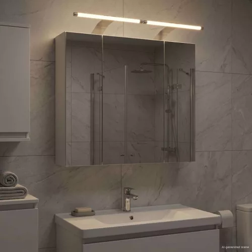  Fürdőszobai tükörszekrény Fehér 60 x 14,5 x 50 cm Faanyag