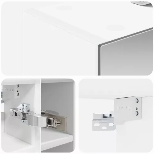  Fürdőszobai tükörszekrény Fehér 60 x 14,5 x 50 cm Faanyag